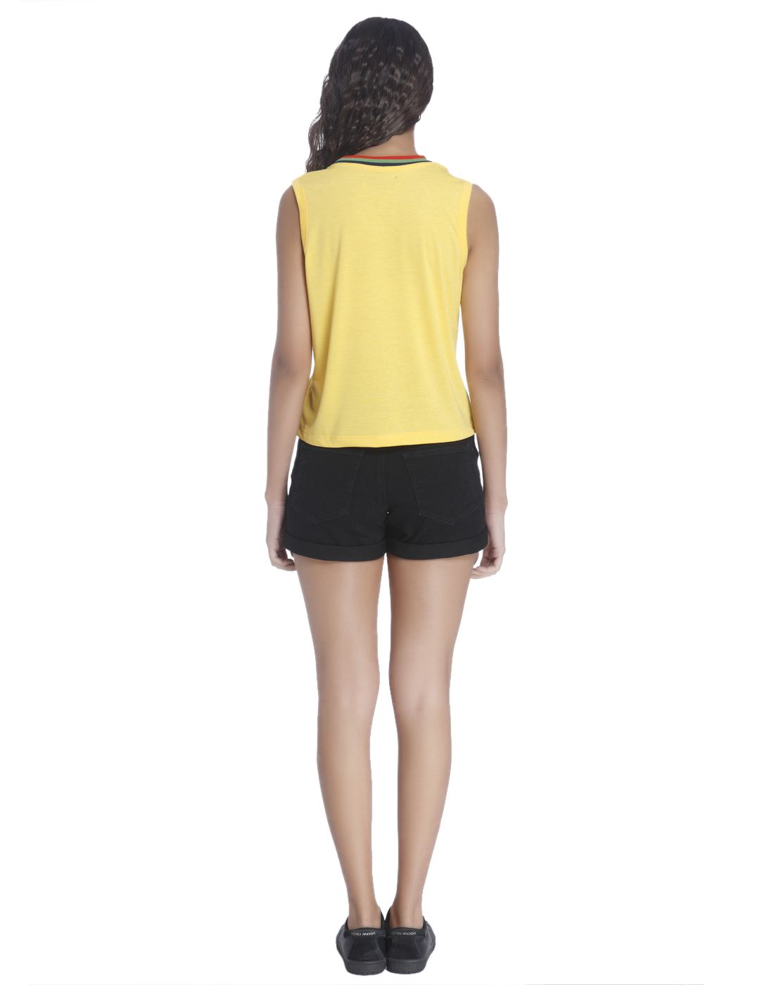 Vero Moda Women Solid Casual Wear Yellow Top